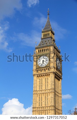 Big Ben clock tower - landmark of London, UK.