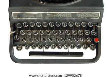 Typewriter isolated on white background