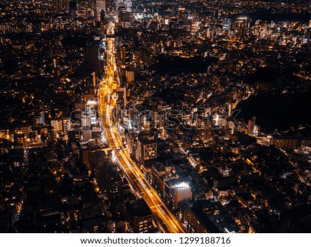 Beautiful city with architecture and building in tokyo cityscape japan at night