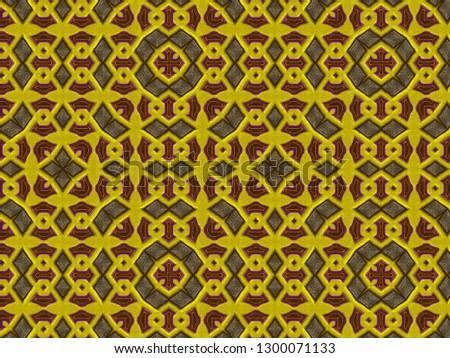 A hand drawing pattern made of yellow grey orange and fuchsia.