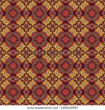 Floor tiles, porcelain ceramic tile, geometric seamless pattern for surface and floor, marble floor tiles. Abstract background in yellow, red and brown colors.