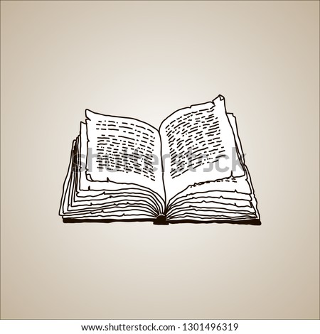 Old book. Hand drawn. Vector illustration.