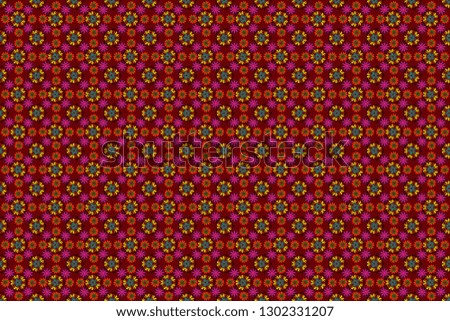 Best for wrapping paper. Background floral design for wedding, engagement, cosmetics, perfume, beauty products. Raster seamless pattern with abstract brown, red and magenta flowers.
