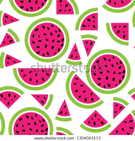Water melon pattern colorful background vector illustration flat desing