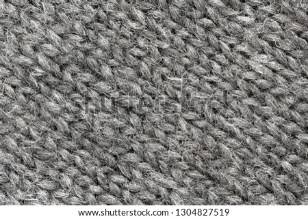 Grey Knitted Wool Background
