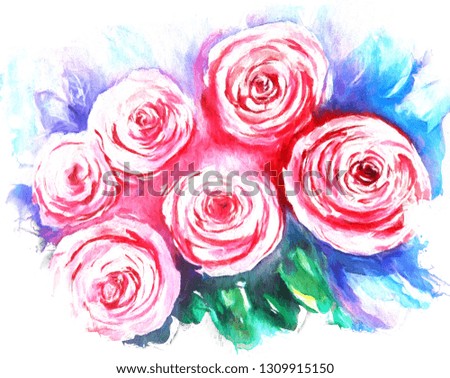 Beautiful flowers watercolor 