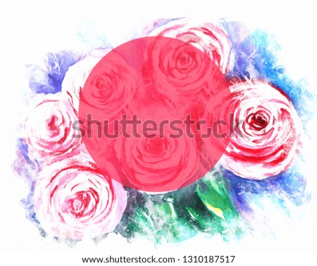 Beautiful flowers watercolor illustration