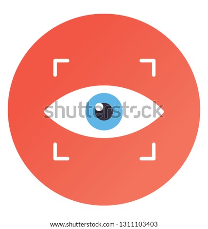 Flat rounded vector icon of cyber eye monitoring.