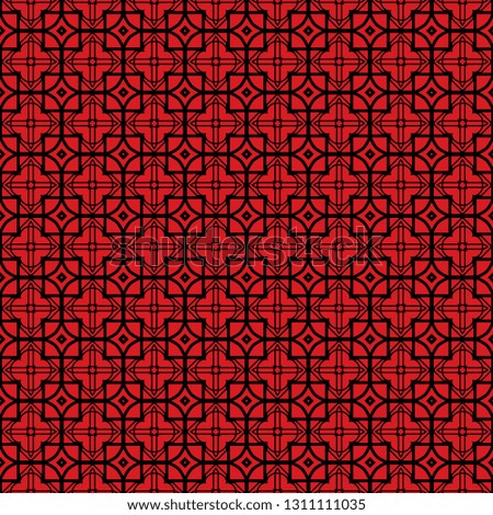Seamless Geomteric Patterns. Vector Illustration. Hand Drawn Wrap Wallpaper, Cover Fabric, Cloth Textile Design. red black color.