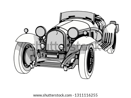 vintage sport car vector