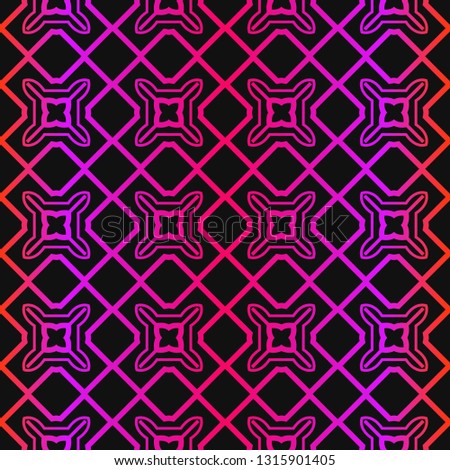 Vector Pattern Paper For Scrapbook. Abstract Geometric Seamless Ornament. Black purple color.