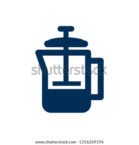 Isolated pot icon symbol on clean background.  french press element in trendy style.