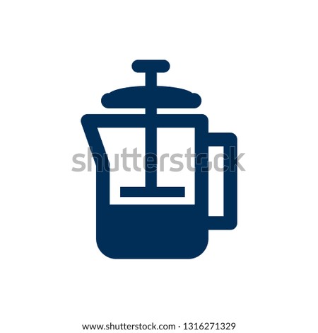 Isolated pot icon symbol on clean background. Vector french press element in trendy style.
