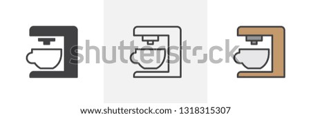 Stationary mixer icon. Line, glyph and filled outline colorful version, kitchen blender machine outline and filled vector sign. Symbol, logo illustration. Different style icons set. Pixel perfect
