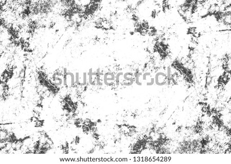 Black and white distressed grunge overlay texture. Abstract pattern of monochrome dirty creative design.