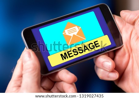 Smartphone screen displaying a message concept