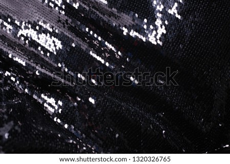 Fashion black material. Metallic fabric material