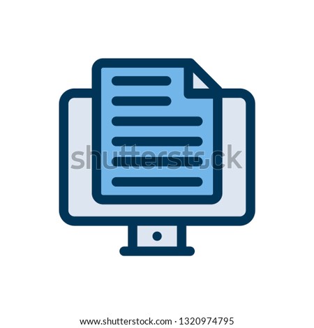 Computer Document Line Icon