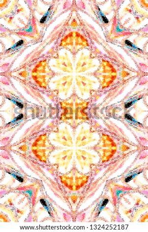 Colorful symmetrical vertical pattern for textile, tiles and design