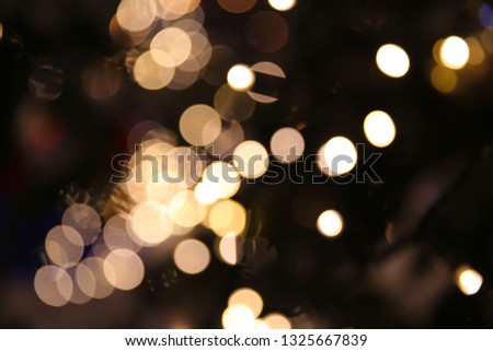 Blurred view of glowing Christmas garland