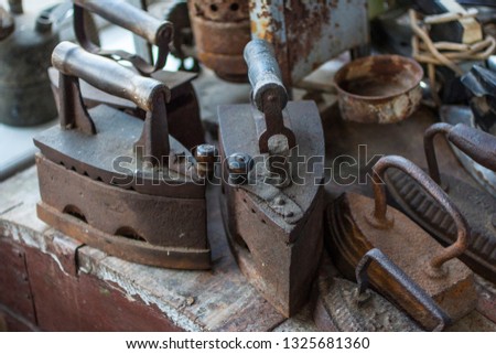 Old metal irons.