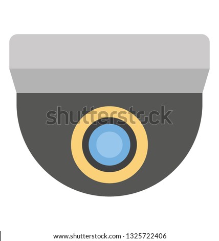 Cctv camera flat icon design, hidden camera 