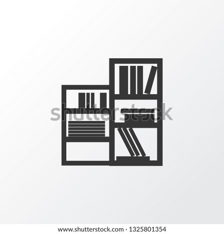 Shelving unit icon symbol. Premium quality isolated book shelf element in trendy style.