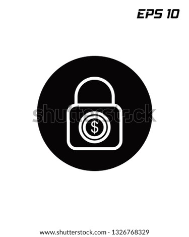 money lock icon , finance icon , vector