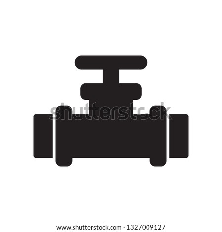 Pipe with valve icon in trendy flat style design. Vector graphic illustration. Vector file. EPS 10. 