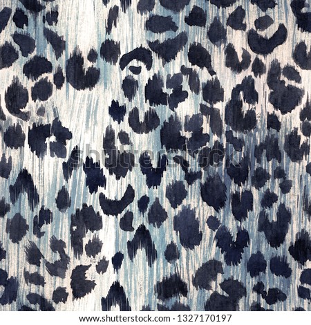 Watercolor abstract leopard pattern,  leopard skin