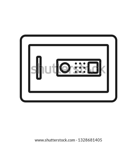 Safe box with password code lock line icon. linear style sign for mobile concept and web design