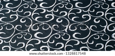 Texture pattern white This organza fabric is clean and light, and has magnificent ribbon embroidery This versatile fabric is ideal for creating stylish designs, wallpapers posters jewelry and accents