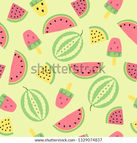 Tropical fruits seamless pattern, colourful vector wallpaper, textile print