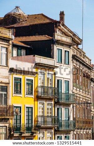 Typical Portuguese facade with balcons