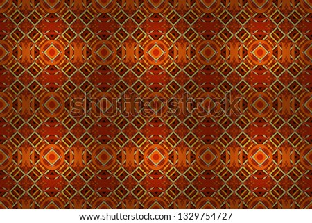 Modern stylish texture. Raster seamless pattern. Repeating geometric red, orange and brown tiles. Trendy contemporary graphics.