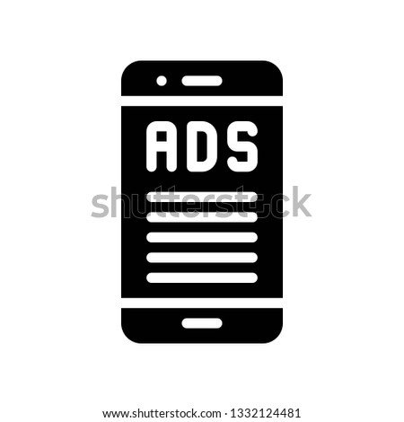 Mobile advertising vector, Digital marketing solid design icon
