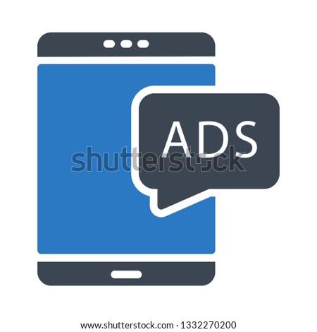 mobile ads bubble glyph double color