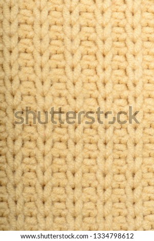 Yellow pattern of woolen soft fabric - knitted wool texture