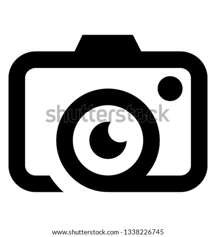 Camera icon in line vector 
