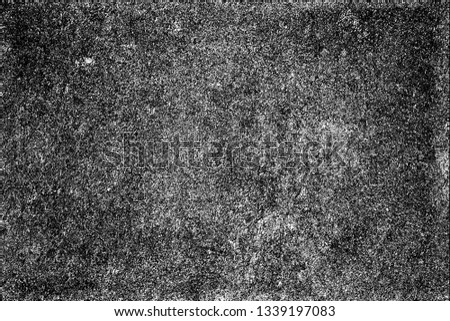 Texture of scratches, cracks, chips. Monochrome abstract grunge background. Black and white pattern of old surface. Template for texturing posters, business cards, labels, icons