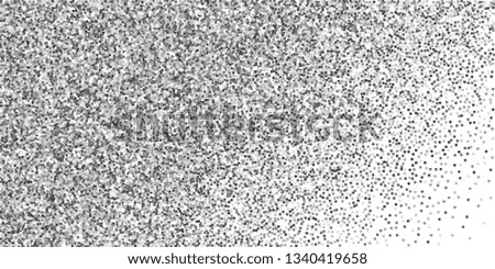 Silver glitter luxury sparkling confetti. Scattered small gold particles on white background. Captivating festive overlay template. Energetic vector illustration.