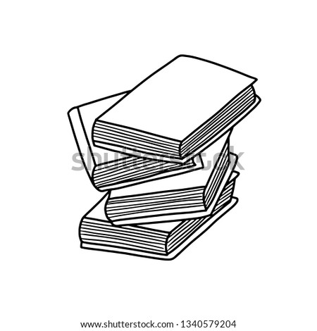 Hand drawn Book doodles. Cute handmade Doodles isolated on white background.