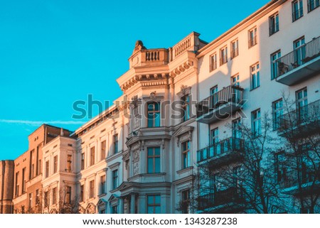historical apartments from exterior view at berlin, germany