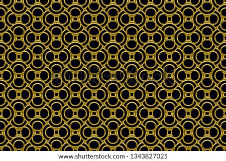 Abstract classic golden pattern.     Background image. Abstract decorative vintage texture. Seamless illustration for design. Metal mosaic on a colored background. 