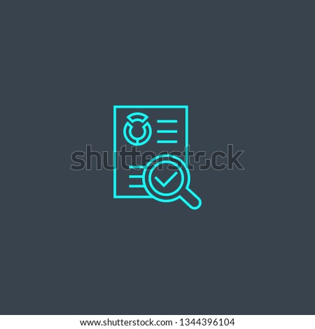 audit concept blue line icon. Simple thin element on dark background. audit concept outline symbol design. Can be used for web and mobile UI/UX