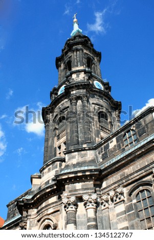 Kreuzkirche (Church of the Holy Cross) in Dresden Germany is the largest church in Saxony - Germany