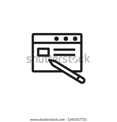 Web page development line icon. Editing, notepad, graphic editor. Web pages concept. Vector illustration can be used for topics like internet, programming, applications