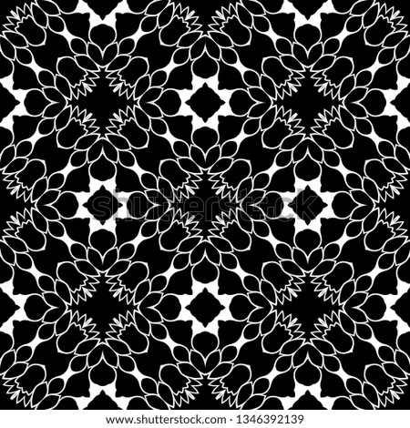 Black and white seamless pattern with simple geometric ornate for brand, product, gift or card background