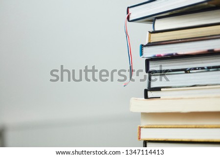 Book stack with copy space