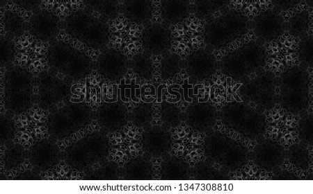 Black and grey seamless pattern with simple geometric ornate for brand, product, gift or card background